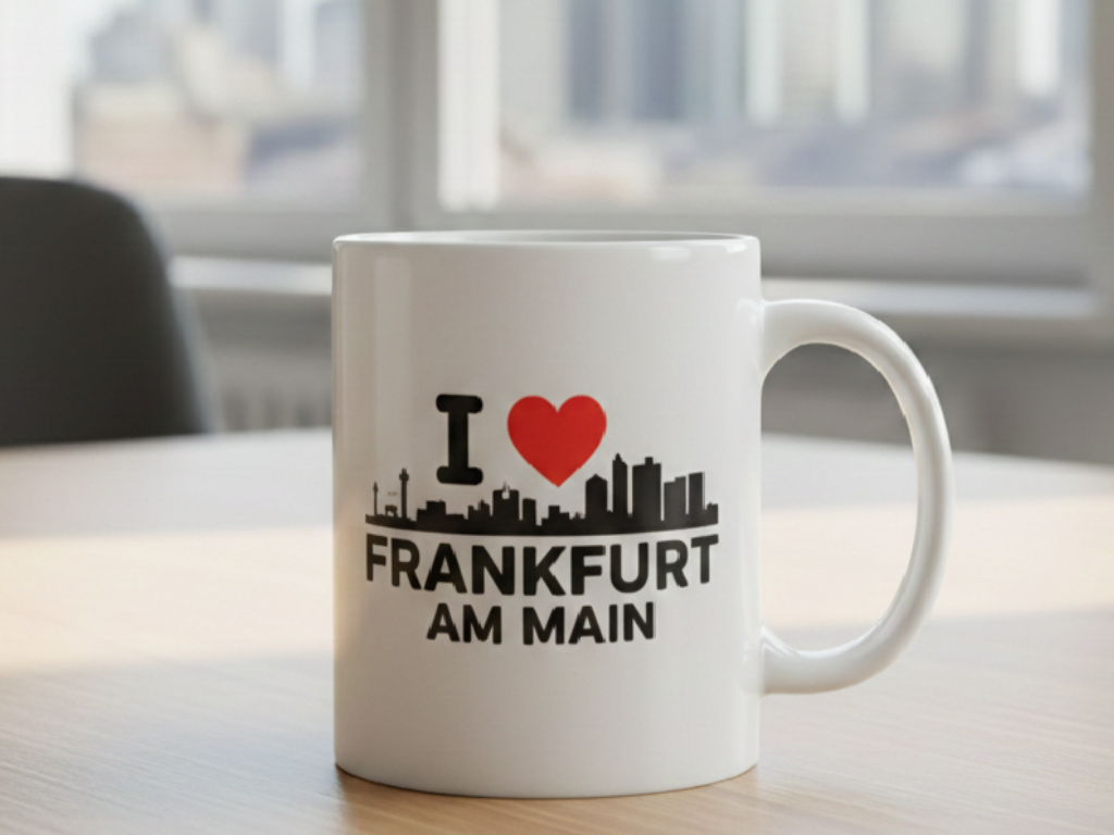 mug, keramik, weiß, I love Frankfurt, Frakfurt am Main